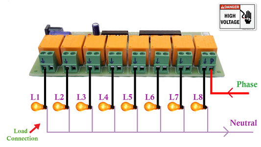 8-Channel Bluetooth Relay Board for Home Automation